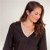 100% Cotton Tunics - Small Peppermint Bay 2/3 Sleeve V-Neck Top in Catamaran