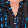 Plus La Cera Pleated 3/4 Sleeve Poly Blend Tunic - Ethereal Turquoise