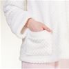 La Cera Shawl Collar "Marshmallow Fleece" Bed Jacket - White