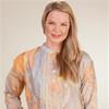 Pintucked Blouses - Long Sleeve 100% Cotton Tunic Top in Sandstone