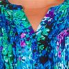 Plus La Cera Tunic Tops  - 3/4 Sleeve Poly Blend Pleated Top - Wishing Well