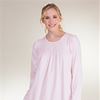 Nightgown - Cotton Knit Long Sleeve Nightgown in Pink