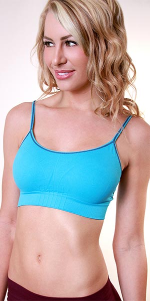 Coobie Small Racer Back Style Straps Sports Bra in Bahama Blue