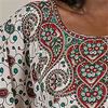 Sant&eacute Woven Polyester One Size Fits Most Kaftan - Festive Paisley