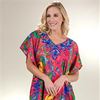 Plus Kaftan Tops - Sante One Size Polyester Short Caftan in Tropical Party