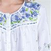 Long Cotton Robe - La Cera Button Front Nightgown in Wildflower Bleu