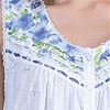 Plus La Cera Cotton Lawn Sleeveless Long Nightgown in Wildflower Bleu