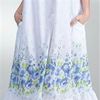 La Cera Nightgown - Sleeveless Long Cotton Lawn Gown - Wildflower Bleu