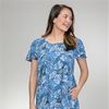 Blue Water Sundress - Short Sleeve Rayon Dress in Blue Serenity