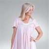 Long Miss Small Elaine "Silk Essence" Flutter Sleeve Nightgown in Pink