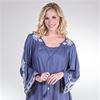 Nostalgia 100% Rayon Bell Sleeve Dress in Slate Blue 