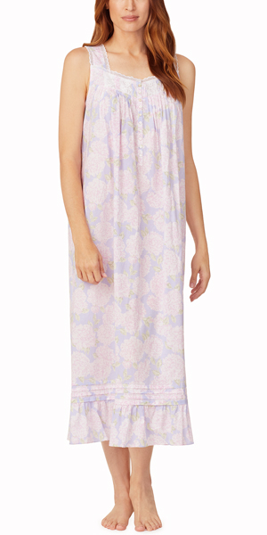 Eileen West Sleeveless Ballet Nightgown 100% Cotton in Elegant Floral