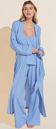 Gisele Printed Tencel Modal Long Sleeve Long Robe