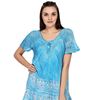 Block Print Tie Dye Embroidered Top - One Size Fits Most in Six Color Options