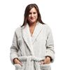 La Cera Shawl Collar "Heathered Fleece" Long Cozy Wrap Robe in Taupe or Denim