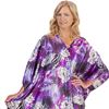 Caftans by Winlar - silky purple floral caftan with animal accents
