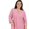 Cotton Seersucker Robe Embroidered by La Cera - Red Option