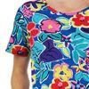 Cotton Knit Dresses - La Cera Casual A-Line Dress - Royal Floral Motif