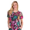 100% Cotton Dress with Pockets -  Knit Short Sleeve by La Cera in Fruity Floral