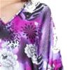 Satin Charmeuse Caftan in Heather - a purple floral caftan