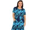 Casual Plus Size Cotton Dress by La Cera - A-Line in Luna Garden