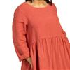 Linen dress with pockets in Morroccan Red