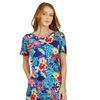 Dresses with pockets by La Cera - Knee Length Cotton Knit  A-Line In Royal Floral Motif
