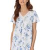 Special - Carole Hochman (Size 2X) Plus Size Short Sleeve 100% Cotton Waltz 42" Nightgown - Dreamtime Blue 