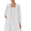 Eileen West Nightgown and Robe Set (Size L & XL) - 100% Cotton Ballet Length in Dazzling White