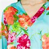  "N" by Natori V-Neck Matte Satin in Aqua Blue Bouquet