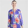 SC SALE N Natori (Sizes Med &  XL) Long Mandarin Matte Satin Caftan - Island Fleur