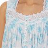 Eileen West Sleeveless Cotton Lawn Nightgown in Aqua Floral