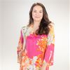 SC SALE Natori (Size S) Long Satin Charmeuse Caftan - Painted Bouquet