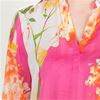  "N" by Natori  Satin Caftan in Painted Bouquet - Fuschia/Ivory/Gold/Orange