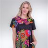 Last Ones Special (Size Small) La Cera Dresses - Short Sleeve Cotton Knit A-Line Dress in Night Glow