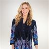 La Cera 3/4 Sleeve La Cera Plus (Sizes 1X & 3X) Poly Blend Tunic Top in Baroque Blue