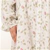 Plus Sized La Cera Cotton Robe/Button-Front Nightgown - Blooming Vines