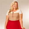 Plus Size (2X) Dresses - Color Blocked Cap Sleeve in Classic Auburn