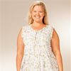 Plus Size La Cera Sleepwear (Sizes 1X-4X) - Sleeveless Cotton Nightgown  - Rose Vines