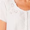 Soft & Easy Cotton Gown - La Cera Lace-Trim White Short Sleeve Gown