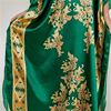 Winlar Women's Satin Charmeuse Caftan One Size in Green Taylor