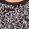 Short Sleeve Dress - Embroidered Boat Neck Tunic Tops - Ebony Sprigs