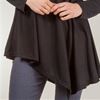 Plus Tunic Tops - Long Sleeve Crocheted Neckline Women's Top - Raven