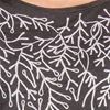 Tunic Tops - Embroidered Boat Neck Knit Tunic - Shadow Sprigs