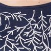 Long Tops - Embroidered Boat Neck Knit Tunic - Sapphire Sprigs