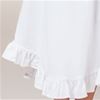White Cotton Nightgown - La Cera Smocked Knit Long Gown - Red Rosettes