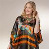 Black Satin Kaftans - One Size Long Caftan by Winlar in Black Peacock