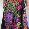 La Cera Dresses - Short Sleeve Cotton Knit A-Line Dress in Night Glow