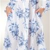 La Cera Robe - Long Sleeve Cotton Button Front Gown - Dusty Rose