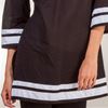 100% Cotton Tunics - Peppermint Bay 3/4 Sleeve V-Neck Top in Catamaran